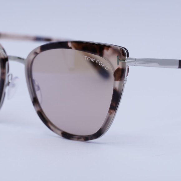Tom Ford Simona FT0717 55G Sunglasses Havana Cat Eye Frame, Champagne Lenses - Picture 2 of 9